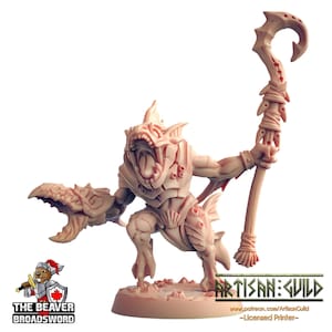 Sahuagin warrior E dnd mini - Artisan Guild | Fish | Fighter | Kuo-toa | Underwater | Pathfinder | Locathah | TTRPG, Wargaming, Monster