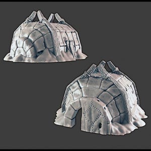 ハンターイグルー - DND & Wargaming 地形 - EC3D Wilds of Wintertide、ファンタジー、雪、北極、寒冷、散在する風景、Pathfinder 2E、ファンタジー