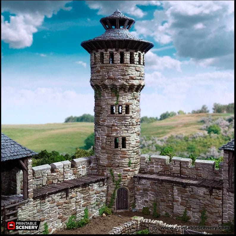 Pathfinder Tower King's Round Tower - King and Country, Dnd, Pathfinder, 15mm, 28mm ...