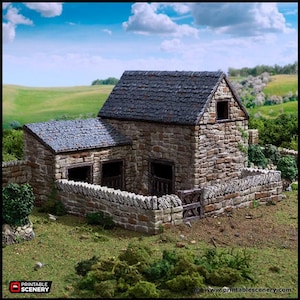 Farm Pig Pen - King and Country, dnd Medieval building, Village, Town, Wargaming Terrain, Scatter scenery, Farming, Diorama, Animals