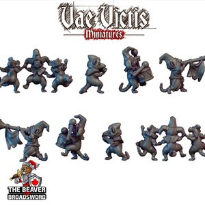 Rats Marching Band - Monster, Fey, Undead, DnD, Fantasy- High Quality Resin Printed 28mm 32mm Tabletop Miniatures, Tough Figurine