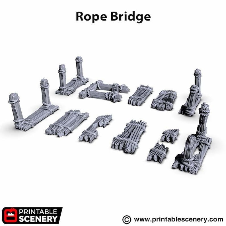 Classic Ropes Dnd Rope Bridge - Shadowfey Ruins, Dnd, Pathfinder, 15mm, 28mm, 32mm ...