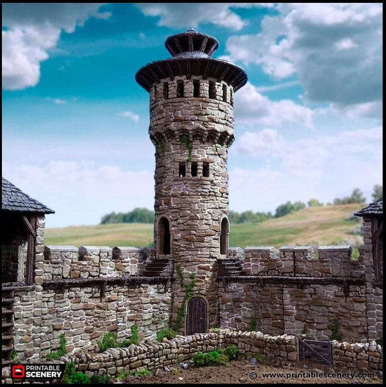 Pathfinder Tower King's Round Tower - King and Country, Dnd, Pathfinder, 15mm, 28mm ...