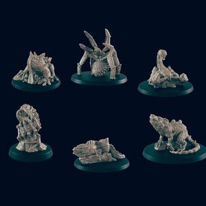 6 Giant Creature Miniature Pack - EC3D | DnD | Centipede | Spider | Toad | Rat | Eel | Scorpion | 28mm 32mm | Pathfinder | Monster | TTRPG