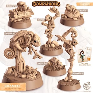 Chameo - dnd Chameleon mini - Cast N Play, Lizard, Climber, Friend, Wizard Familiar, Animal Companion, Ranger, Druid Form, Wizard, Explorer