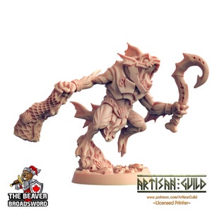 Sahuagin warrior F dnd mini - Artisan Guild | Fish | Fighter | Kuo-toa | Underwater | Pathfinder | Locathah | TTRPG, Wargaming, Monster