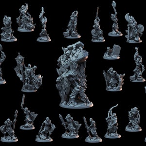 25 dnd Minis Skeleton Army Set - By Arbiter Minitatures - Undead | Necromancer | Wargaming | Pathfinder | Evil | Dead | Bundle | Bulk | Lich