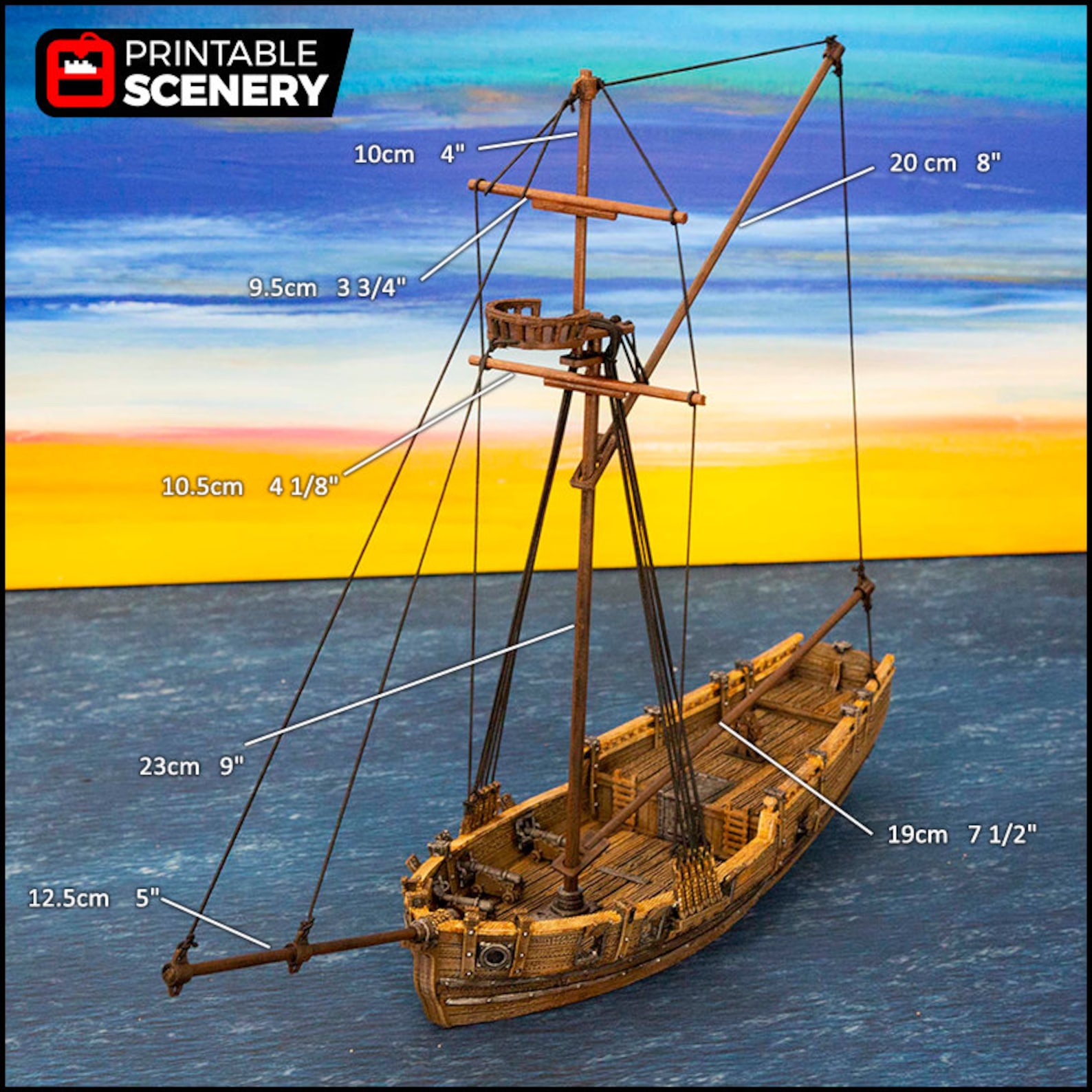 The Sloop - the Lost Ships, Dnd 5E, Pathfinder 2E 15mm, 28mm, 32mm ...