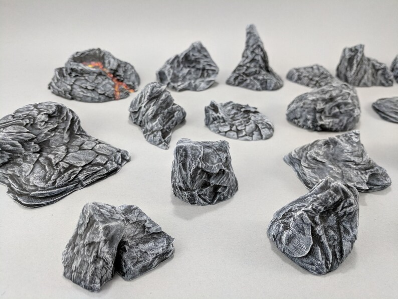20 Rock Bundle - DND & Wargaming Terrain - EC3D Heroes Hoard, Scatter ...