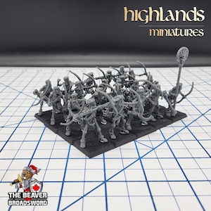 Uralte Skelette mit Bögen - Highlands Miniatures | Untot | Skelett | Lich | Antike | Wüste | Fantasie | Pfadfinder | Kriegsspiel