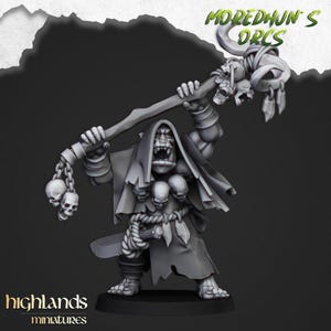 Orc Shaman 1 - Highlands Miniatures | Goblin | Black Orc | Ork | Orcs | Boar | Fantasy | Pathfinder | Wargaming | Warlock | Wizard, Sorcerer