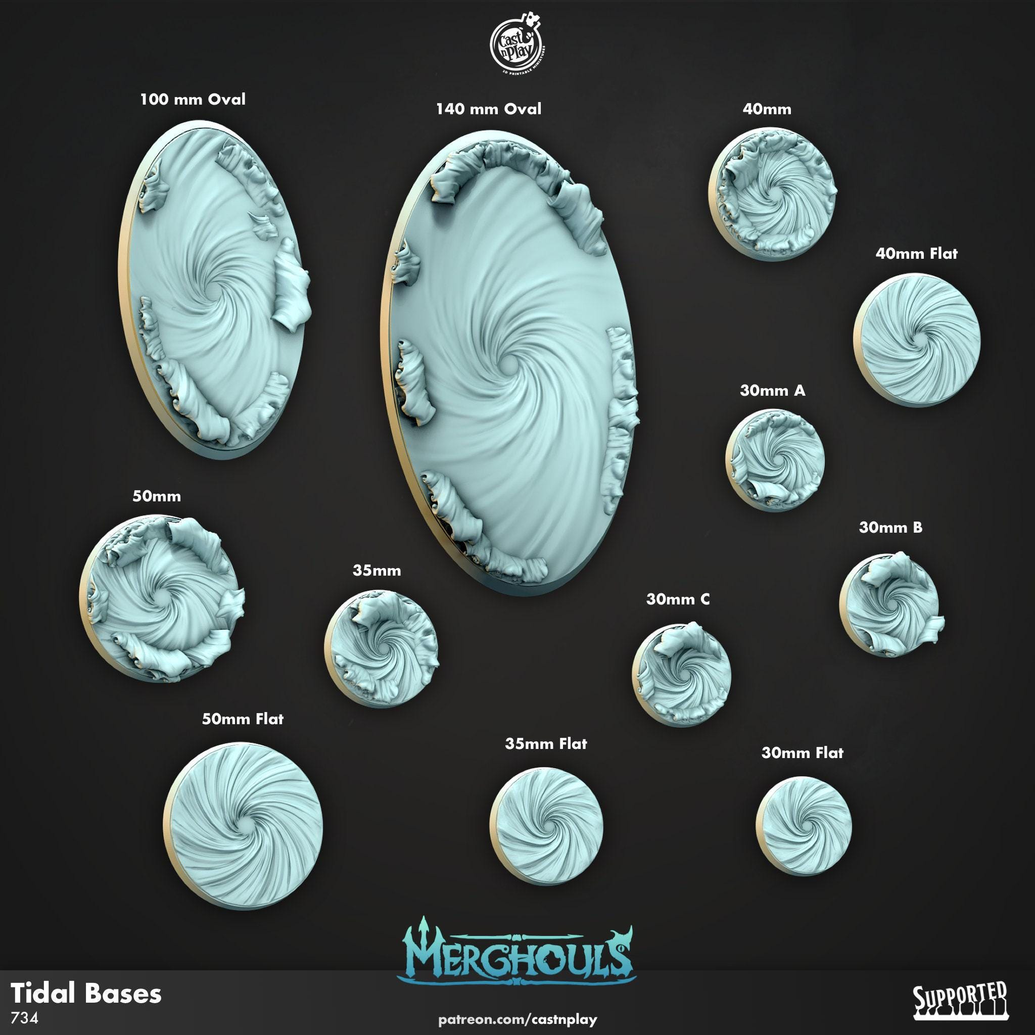 Merhog Base Merghoul Bases - Dnd and Wargaming Kitbash - Underwater Theme, Deep Sea ...