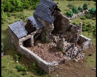 廃墟となった農場の豚小屋 - 国王と国、中世の建物、村、町、ウォー