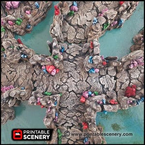 Crystal Tunnels Modular 11pc set | DnD Cave Scatter Terrain Rocks Dungeon Scenery RPG Tabletop Mini Game Tiles 3D Printed TTRPG Grotto
