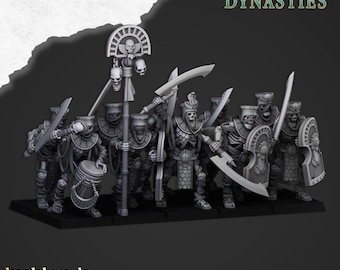 Unidad de Guardia de Esqueletos Antiguos - Highlands Miniatures Eternal Dynasty / No Muertos / Esqueleto / Lich / Desierto / Fantasía / Pathfinder / Wargaming