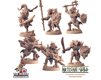 6 mini pacchetti di guerrieri Hobgoblin - Gilda degli Artigiani / DnD / Goblin / Combattente / Ranger / Goblinoide / Mostro / Pathfinder / Orco / TTRPG