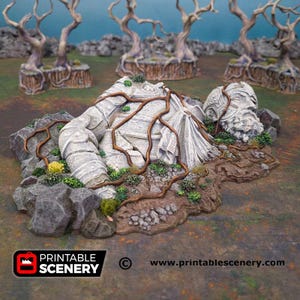 Statua gigante - Shadowfey Wilds, DnD 5E, Pathfinder 2E 15 mm, 28 mm, 32 mm, terreno per wargame, scenario sparso, D&D bolt action,