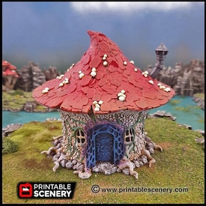 Goblin Mushroom Hovel - Printable Scenery | DnD | Goblin Grotto | Swamp | Scene | Scatter Terrain | Wargaming | Pathfinder | 28mm 15mm 32mm