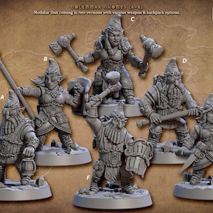 Golemmar Gnomes - Artisan Guild | D&D | Gnome | NPC | PC | Fighter | Artificer | 32mm | Pathfinder | Frostgrave | TTRPG | Wargaming