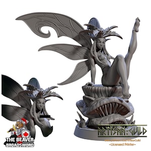 Miniature de table Mandragore, fée pin-up - fée, monstre, fée dryade D&D, elfique - impression en résine de haute qualité 28 mm 32 mm, figurine solide