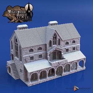 Scriptorium - Whitewood Abbey Set | Diorama | DnD | Wargaming | Building | Village | Town - High Quality 3D Printed, 15mm, 28mm, 32mm