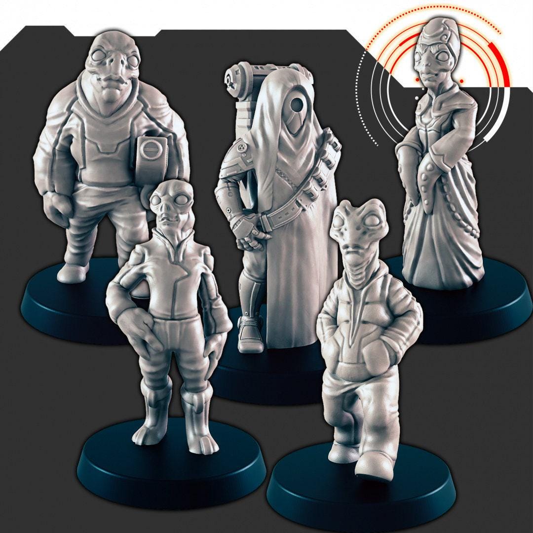 Sci-fi Alien Civilians Mini Set - EC3D | Legion | Cyberpunk ...