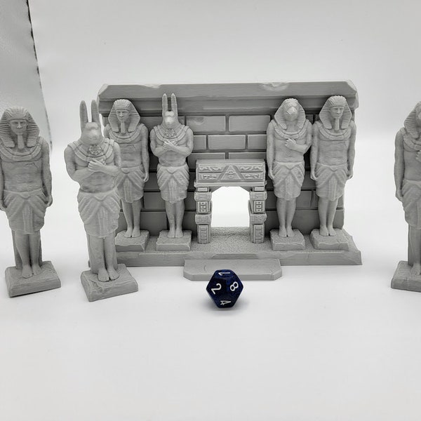 Egyptian Temple Facade / statues - DND and Wargaming Terrain, EC3D - Desert Miniatures | Temple | Sand  | Dunes, Scatter Scenery, Pathfinder