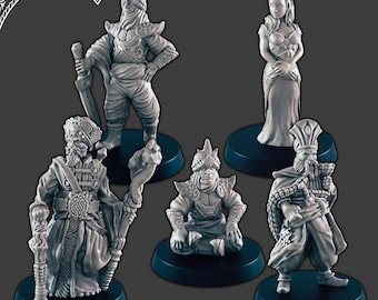 Desert Royals / Nobles -DND mini, EC3D Scorching Sands, Desert Miniatures | Commoner | Eastern | Prince | Princess | Sultan | Vizier | Human