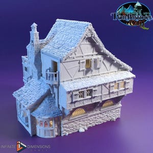 Dom gościnny – zestaw Ostatnie Ognisko | Diorama | DnD | Wargaming | Budynek | Wioska | Miasto | Zajazd – Wysokiej jakości druk 3D, 15 mm, 28 mm, 32 mm