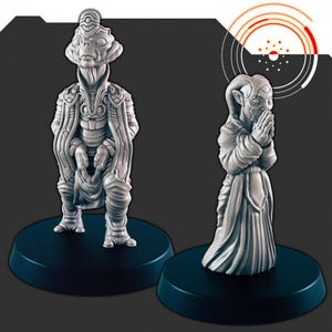 Sci-Fi Religiöse Alien Zeloten Mini Set - EC3D | Legion | Cyberpunk | Sternfinder | Scifi | Futuristisch | Außerirdischer | Männchen | Weiblich