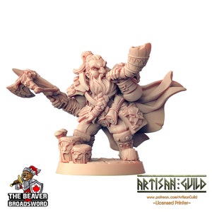 dwarven bard dnd mini - Artisan Guild | Fighter | Barbarian | Dwarf | Skald | Paladin | Pathfinder | TTRPG, Wargaming | Horn, Male, Mountain