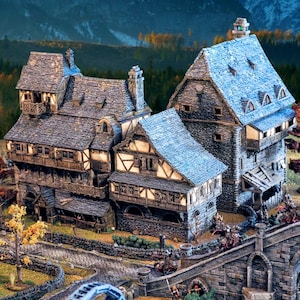Zestaw Last Hearth Complete Set | Diorama | DnD | Wargaming | Budowanie | Wioska | Miasto | Zajazd – Wysokiej jakości druk 3D, 15 mm, 28 mm, 32 mm