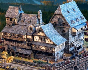 Last Hearth Complete Set Bundle | Diorama | DnD | Wargaming | Building | Village | Town | Inn - High Quality 3D Printed, 15mm, 28mm, 32mm