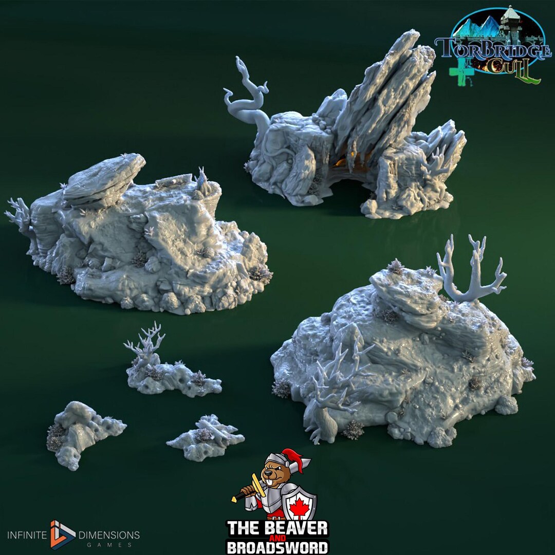 Large Rocks and Warrens Terrain Set | Premium Mini Scatter Terrain for ...