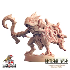 Sahuagin warrior D dnd mini - Artisan Guild | Fish | Fighter | Kuo-toa | Underwater | Pathfinder | Locathah | TTRPG, Wargaming, Monster