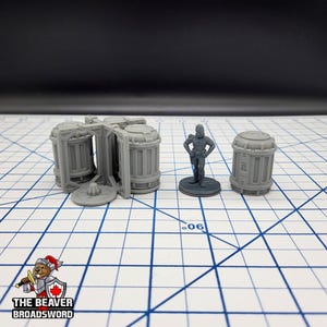 Scifi Cargo Cannisters and Frame - EC3D , Infinity, Legion, Cyberpunk, Starfinder, tabletop terrain, Sci-fi Scenery, Wargaming, Space Hangar