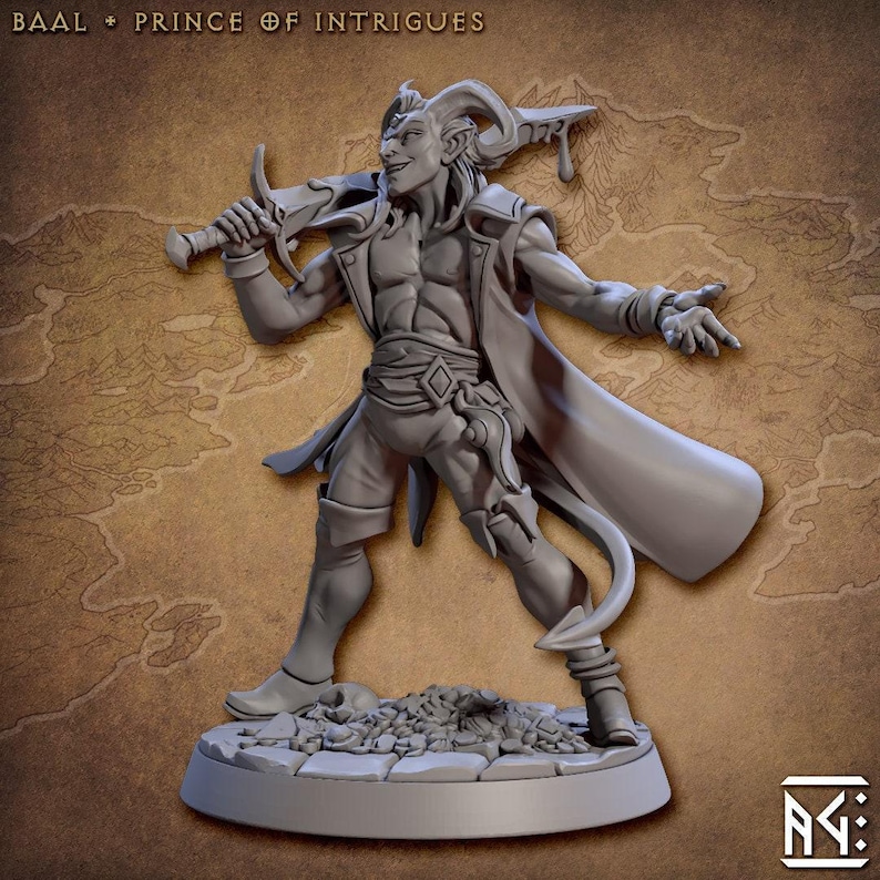 Baal, Prince of Intrigues - Artisan Guild Tiefling | Fighter | DnD | Pathfinder | Fantasy | Warrior | Melee | Rogue | Dungeons and Dragons image 1