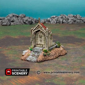 Hallowed Mausoleum Chapel - Shadowfey Ruins DnD, Pathfinder, 15mm, 28mm, 32mm, wargaming terrain, scenery graveyard, cemetery, D&D