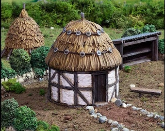 Small Round House - King and Country, DnD, Pathfinder, 15mm, 28mm, 32mm, wargaming terrain, scatter scenery D&D medieval