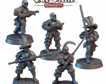 Mercenary Mini Set -DnD, Wargaming | Vae Victis, | Bundle | Fighter | Knight | 28mm | Pathfinder | Fantasy, Soldier | Set