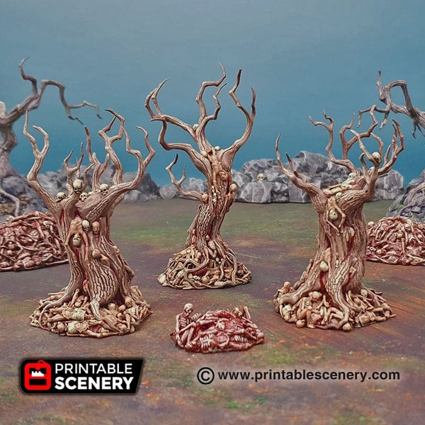 Blood Trees - Shadowfey Wilds, DnD 5E, Pathfinder 2E 15mm, 28mm, 32mm, wargaming terrain, scatter scenery, D&D, forest