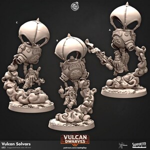 Vulcan Solvars - dnd miniature - Cast N Play Vulcan Dwarves | Dwarf 32mm | Fighter | mount | Artificer | Pathfinder | Wargaming | Flying