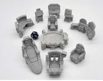 Starship Bridge and Terminals - EC3D Design, Infinity, Legion, Sci-fi, Cyberpunk, Starfinder, tabletop terrain, Sci-fi Scenery