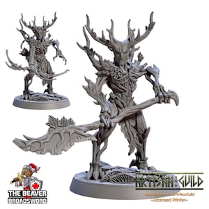 Barkwraith Spriggan F, Fighter, Monster, Fey, Dryad, DnD, Elven- High Quality Resin Printed 28mm 32mm Tabletop Miniature, Tough Figurine