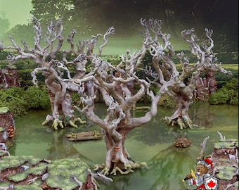 Wildwood Trees - The Gloaming Swamps von Printable Scenery, DnD, Wargaming, hochwertiger 3D-Druck, Sumpf-Thema, 28 mm 32 mm, D & D