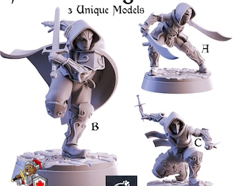 Masked Rogues-miniset | DnD-miniatuur, premium hars, duurzaam en sterk voor je TTRPG en wargaming! 32 mm, 28 mm, dief, moordenaar