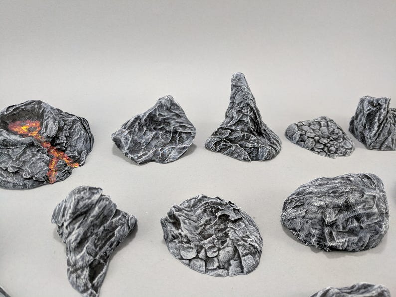 20 Rock Bundle - DND & Wargaming Terrain - EC3D Heroes Hoard, Scatter ...