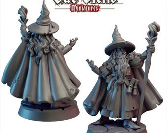 Mago umano maschio 28/32 mm mini - Vae Victis / DnD / Stregone / Warlock / Mago / Umano / Pathfinder / TTRPG / Wargaming / Frostgrave