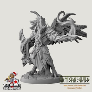 Aarakocra Paladin Cleric premium DnD mini - High Quality Resin Printed 28mm 32mm Tabletop Miniature, Tough, Durable, Figurine and Diorama