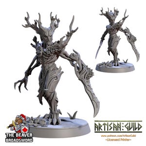 Barkwraith Spriggan D, Fighter, Monster, Fey, Dryad, DnD, Elven- High Quality Resin Printed 28mm 32mm Tabletop Miniature, Tough Figurine